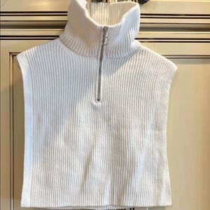 Primark White Ribbed Turtleneck Sweater Dickey